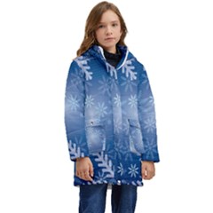 Snowflakes Kid s Hooded Longline Puffer Jacket by nateshop