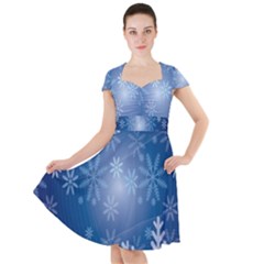 Snowflakes Cap Sleeve Midi Dress by nateshop