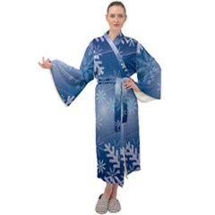 Snowflakes Maxi Velour Kimono by nateshop