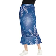 Snowflakes Maxi Fishtail Chiffon Skirt