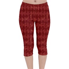 Square Velvet Capri Leggings  by nateshop