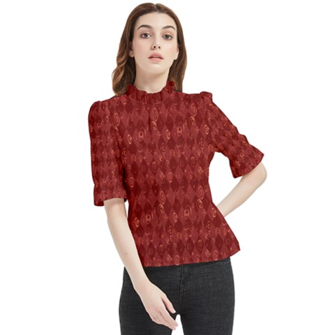 Square Frill Neck Blouse by nateshop