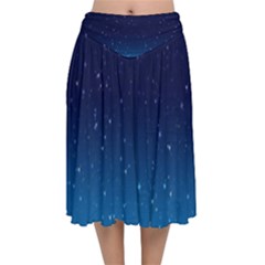 Stars-1 Velvet Flared Midi Skirt by nateshop