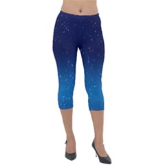 Stars-1 Lightweight Velour Capri Leggings  by nateshop