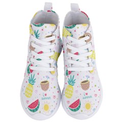 Pineapple And Watermelon Summer Fruit Women s Lightweight High Top Sneakers