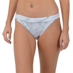 White Marble Texture Pattern Band Bikini Bottom by Jancukart