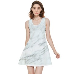 White Marble Texture Pattern Inside Out Reversible Sleeveless Dress by Jancukart