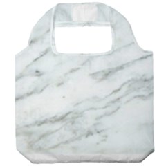 White Marble Texture Pattern Foldable Grocery Recycle Bag by Jancukart