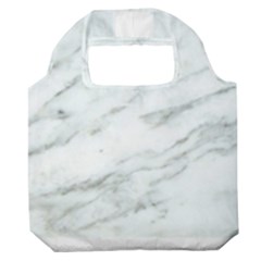 White Marble Texture Pattern Premium Foldable Grocery Recycle Bag by Jancukart