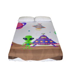 Alien Ufo Star Universe Star Vector Image Fitted Sheet (full/ Double Size) by Jancukart
