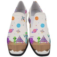 Alien Ufo Star Universe Star Vector Image Women Slip On Heel Loafers