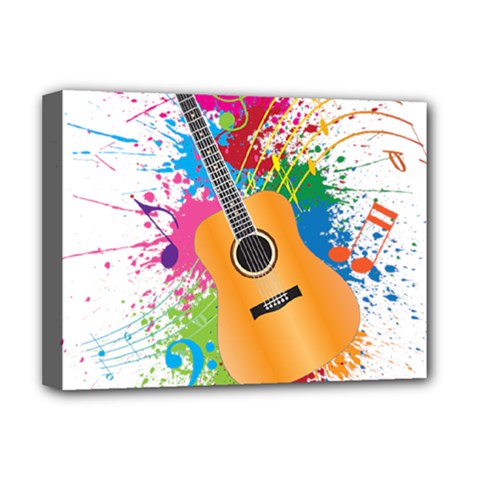 String Instrument Acoustic Guitar Deluxe Canvas 16  X 12  (stretched)  by Jancukart