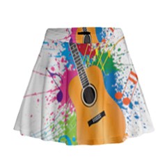 String Instrument Acoustic Guitar Mini Flare Skirt by Jancukart