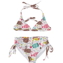 Candy Background Cartoon Kids  Classic Bikini Set by Jancukart