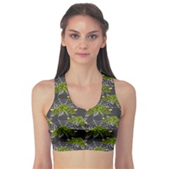 Halloween - Green Roses On Spider Web  Sports Bra by ConteMonfrey