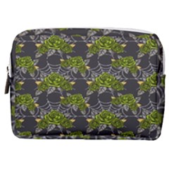 Halloween - Green Roses On Spider Web  Make Up Pouch (medium) by ConteMonfrey