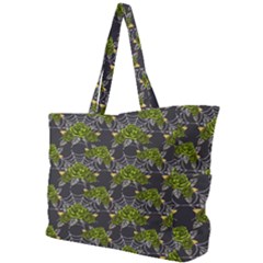 Halloween - Green Roses On Spider Web  Simple Shoulder Bag by ConteMonfrey