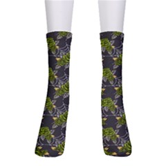 Halloween - Green Roses On Spider Web  Crew Socks by ConteMonfrey