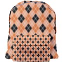 Halloween Inspired Black Orange Diagonal Plaids Giant Full Print Backpack View1