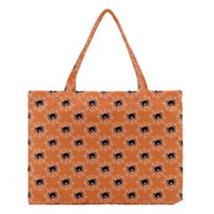 Halloween Black Orange Spiders Medium Tote Bag