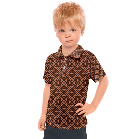 Halloween Palette Plaids Orange, Black Geometric  Kids  Polo Tee by ConteMonfrey