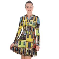 Colorful Venice Homes Long Sleeve Panel Dress by ConteMonfrey
