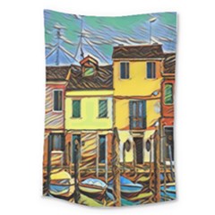 Colorful Venice Homes Large Tapestry by ConteMonfrey