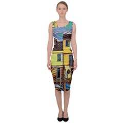 Colorful Venice Homes Sleeveless Pencil Dress by ConteMonfrey