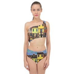 Colorful Venice Homes Spliced Up Two Piece Swimsuit by ConteMonfrey