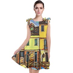 Colorful Venice Homes Tie Up Tunic Dress by ConteMonfrey