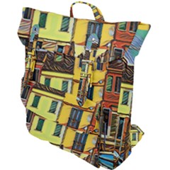 Colorful Venice Homes Buckle Up Backpack by ConteMonfrey
