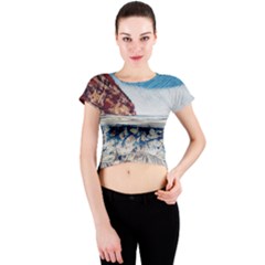 Fishes In Lake Garda Crew Neck Crop Top