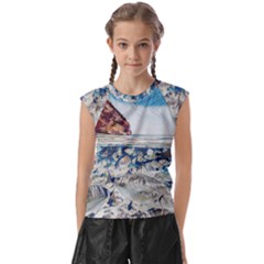 Fishes In Lake Garda Kids  Raglan Cap Sleeve Tee