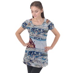 Fishes In Lake Garda Puff Sleeve Tunic Top by ConteMonfrey