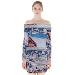 Fishes In Lake Garda Long Sleeve Off Shoulder Dress