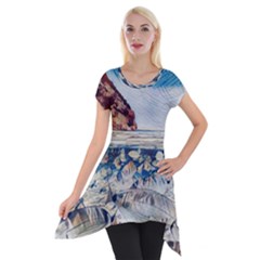 Fishes In Lake Garda Short Sleeve Side Drop Tunic