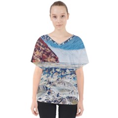 Fishes In Lake Garda V-Neck Dolman Drape Top