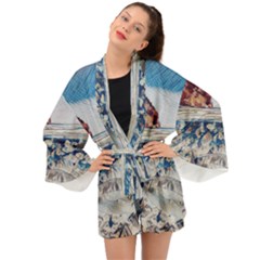 Fishes In Lake Garda Long Sleeve Kimono