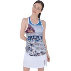 Fishes In Lake Garda Racer Back Mesh Tank Top