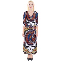 Grateful Dead Quarter Sleeve Wrap Maxi Dress by Jancukart