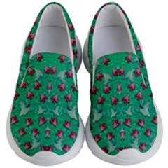 Beautiful Tropical Orchids Blooming Over Earth In Peace Kids Lightweight Slip Ons by pepitasart