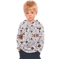 Brown Coffee Beans Pattern Kids  Overhead Hoodie