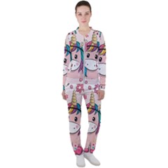 Cartoon Unicorn Fantasy Casual Jacket And Pants Set