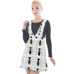 Ant Insect Pattern Cartoon Ants Plunge Pinafore Velour Dress by Ravend