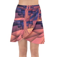 Pattern Colorful Background Abstarct Wrap Front Skirt