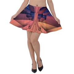 Pattern Colorful Background Abstarct Velvet Skater Skirt