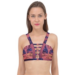 Pattern Colorful Background Abstarct Cage Up Bikini Top