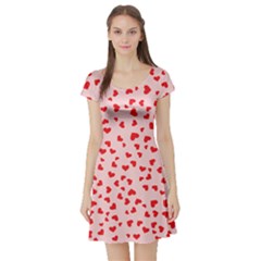 Hearts Valentine Heart Pattern Short Sleeve Skater Dress