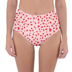 Hearts Valentine Heart Pattern Reversible High-waist Bikini Bottoms by Ravend