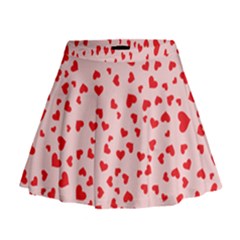 Hearts Valentine Heart Pattern Mini Flare Skirt